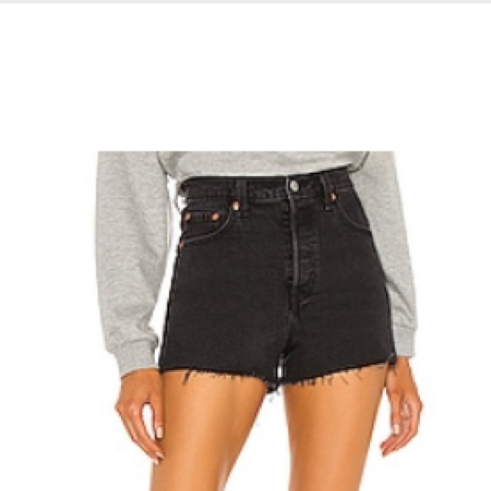 Levi's Black High-Waist Denim Jean Shorts